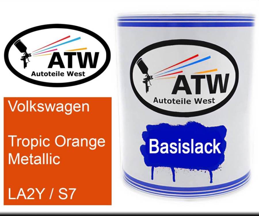 Volkswagen, Tropic Orange Metallic, LA2Y / S7: 1L Lackdose, von ATW Autoteile West.